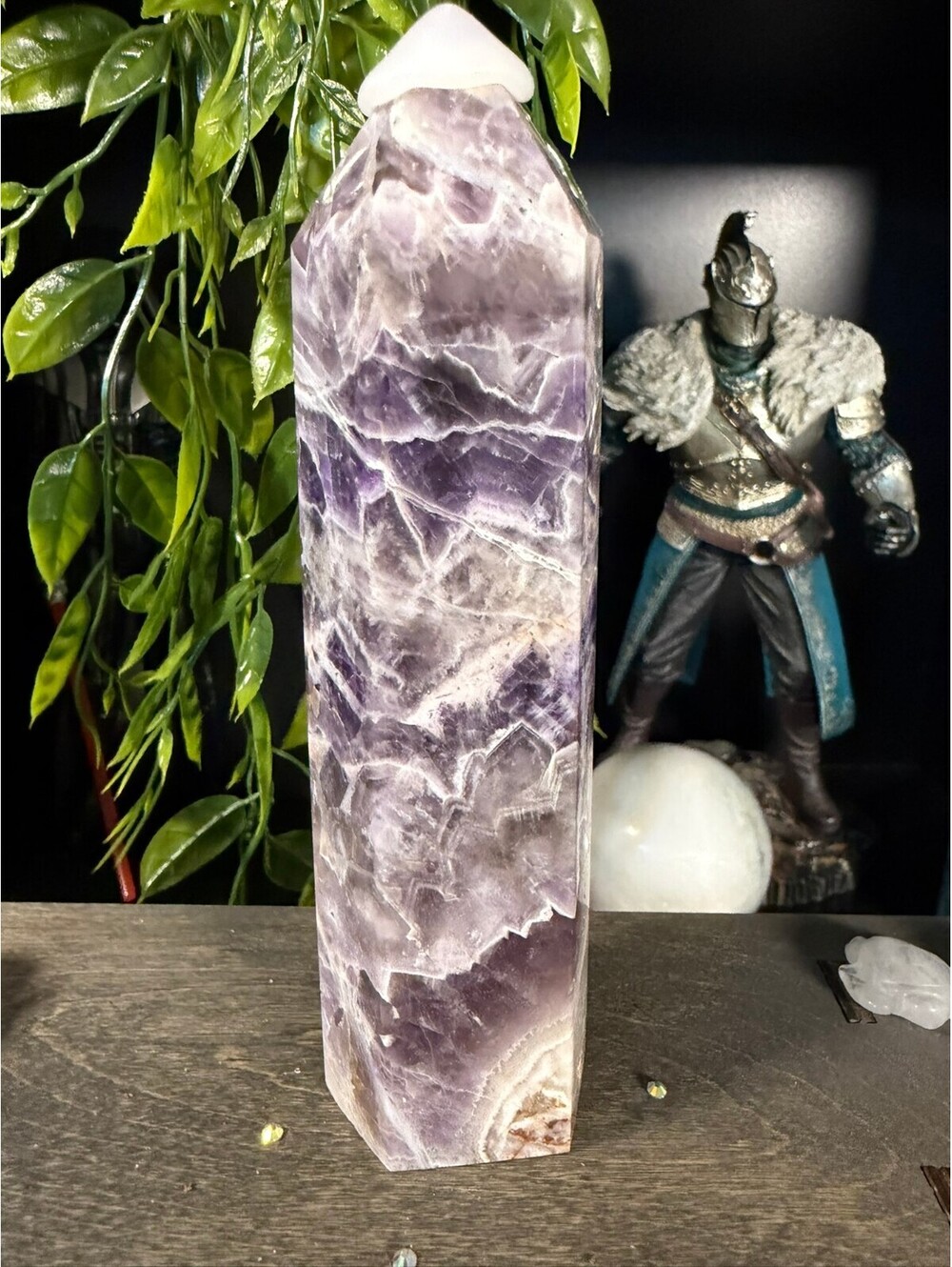 Purple Chevon Amethyst Crystal Tower